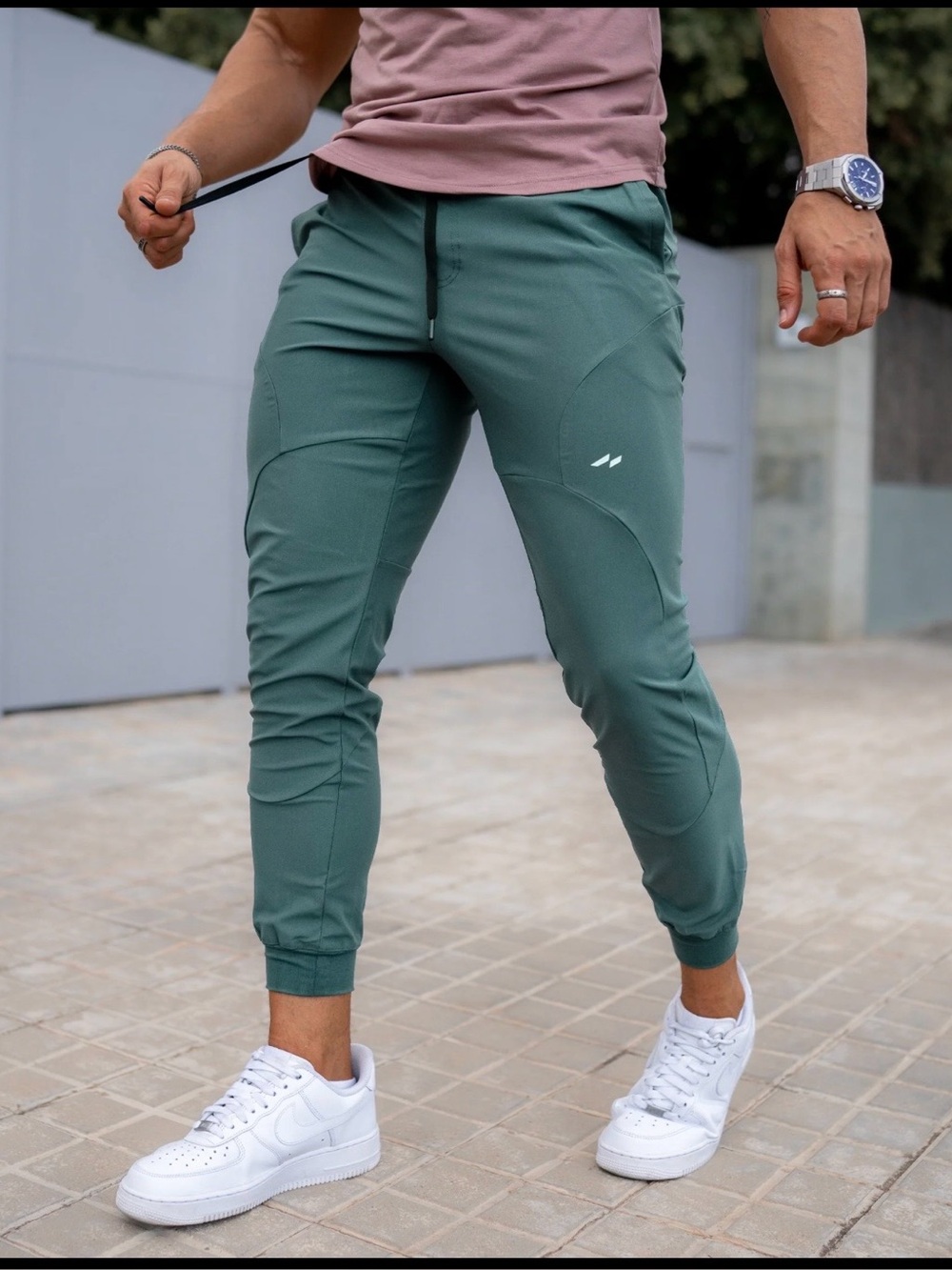 Active USA Men's Jogger Pants in Teal Blue